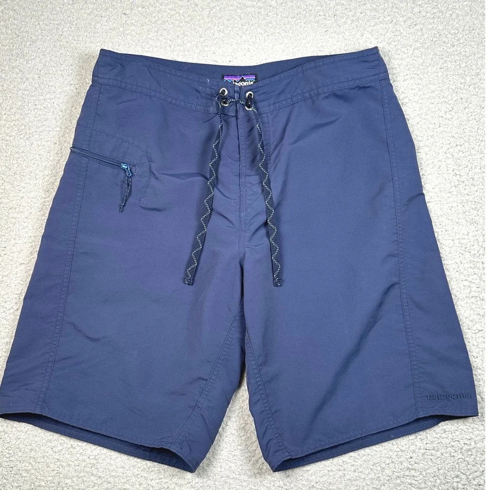 Patagonia Stretch Planing Board Shorts Men 32 Navy Blue Surf Swim UPF 50+ Gorp